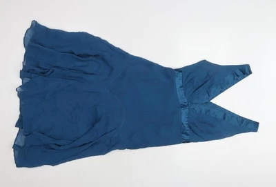 Vestido de novia formal Ted Baker para mujer azul seda calce y acampanado S Foto 1 de 4