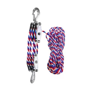 Block and Tackle Pulley System Sturdy Rope Hoist Pulley System for - Picture 1 of 6