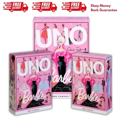 Barbie Fashion Model Collection UNO Canvas Deck Card By Mattel Creations New Ori - Image 1 of 4