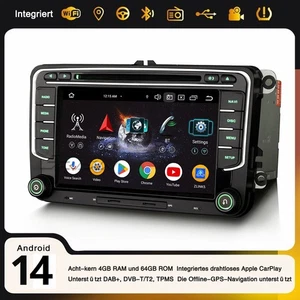 Radio de coche Carplay Android 14 Navi para VW Caddy Polo Amarok Crafter T6 Skoda Yeti - Imagen 1 de 24