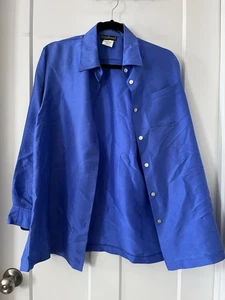 Harve Benard Holtzman 100 % Seide Damen Bluse Größe 10 blau klassisch Karriere Top - Bild 1 von 11