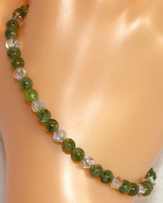 Bracelet, Peridot, Crystal, Sterling Silver With Silver Plated Toggle Clasp - Image 1 of 4