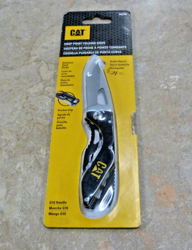 Cat 6-1/4 in. Folding Skeleton Knife with Bottle Opener Polished Blade - 980298