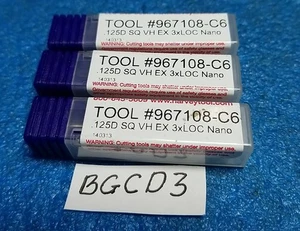 HARVEY TOOL .125D SQ VH EX 3xLOC Nano 3 piezas - Imagen 1 de 4