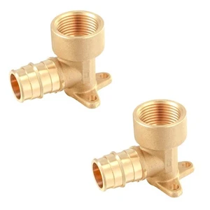 2-Pack PEX A Expansion Brass Fittings,3/4"x1/2" NPT Female PEX-A Drop Ear Elb... - Picture 1 of 7