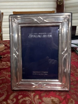 Marco rectangular de plata de ley hecho en Inglaterra 5 X 7 Foto 1 de 3