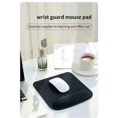 Mouse Pad with Wrist Rest Black Gel Support Anti-Slip Mat for Laptop PC NEW UK - Image 1 of 4