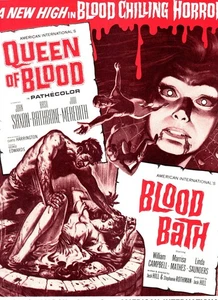 QUEEN OF BLOOD / BLOOD BATH 1966 AIP Trade Ad fantasy horror - Picture 1 of 1