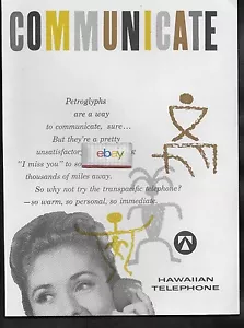 HAWAII TELEFON KOMMUNIZIEREN MIT TELEFON ODER PETROGLYPHEN 1961 AD - Bild 1 von 1