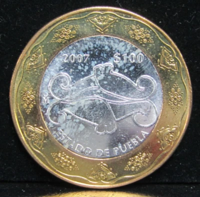 MEXICO 2007 100 PESOS BI METALLIC ESTADOS UNIDOS MEXICANOS COIN KM#850 - Image 1 of 2
