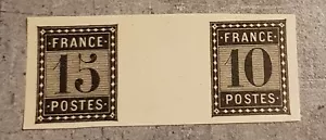 FRANCE VAL 10C &15 C BLACK ESSAY WITH GUTTER NO GUM - Picture 1 of 4
