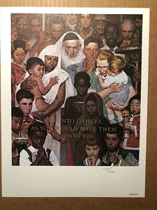 NORMAN ROCKWELL - UNITED NATIONS (WFUNA ART GRAPHIC) 1973 - "HUMAN RIGHTS" - Bild 1 von 5