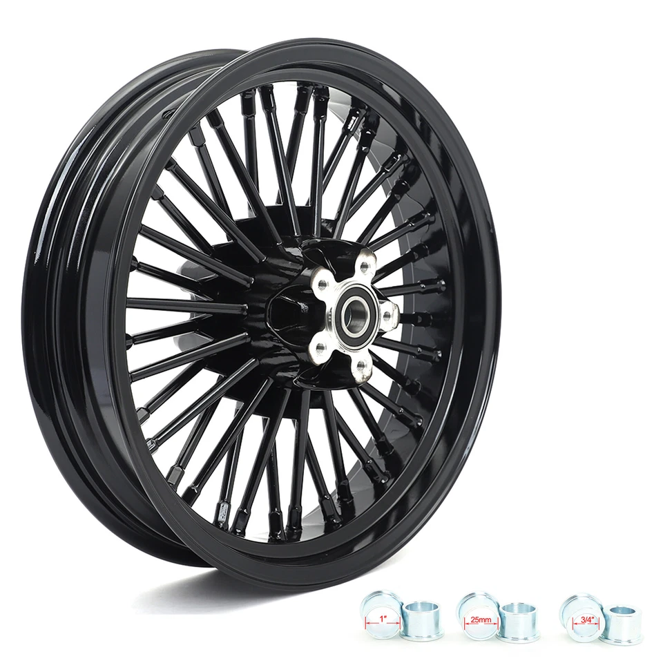 16x3 Fat Spoke Wheel Rear Rim for Harley Softail Heritage Fatboy Dyna Wide Glide Foto 1 de 4