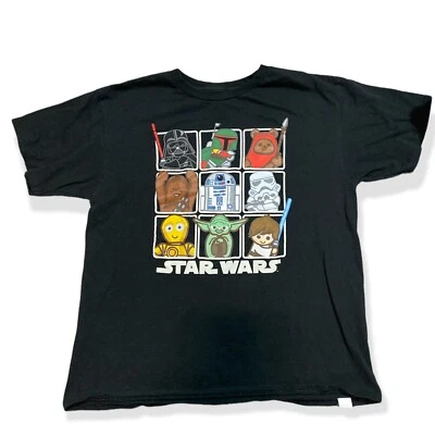 Official Star Wars Youth T-Shirt Size XL - cartoon Vader r2d2 C-3PO  yoda ewok - Image 1 of 4