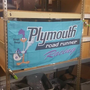 Plymouth Racing Flag Banner Sign garage mancave hotrod nascar mopar roadrunner - Bild 1 von 1