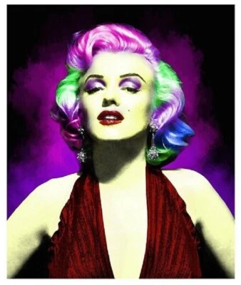 Nuevo Púrpura Multicolor Marilyn Monroe Felpa Vellón Tiro Regalo Manta Foto Nuevo en Paquete Foto 1 de 2