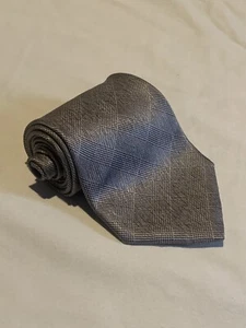 Stafford Executive silber karierte karierte Jacquard-Herrenkrawatte Luxus Made in Italy - Bild 1 von 9