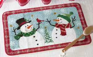 Tappeto Rinfrescante Invernale Natale Area Rosso Plaid Pupazzo di Neve Fiocco di Neve 20x32 - Foto 1 di 1