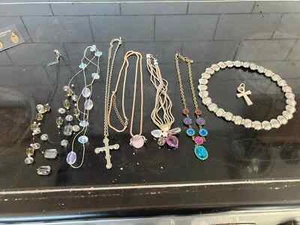 Collana girocollo donna bigiotteria costume x 7 come da foto - Foto 1 di 6