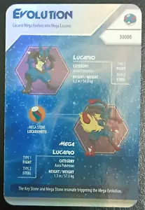 INDIA PRINT ORIGINALE KELLOGG'S POKEMON EVOLUTION CARD 2015 LUCARIO-MEGA LUCARIO - Foto 1 di 2