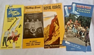 5 Vintage Colorado Souvenir Pamphlets Manitou Royal Gorge North Pole 7 Falls - Picture 1 of 6