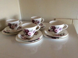 4 X CLARE BONE CHINA TRIO SETS - FREEPOST UK - Picture 1 of 7