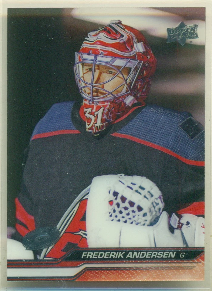 2023-24 UPPER DECK Extended Series Clear Cut #526 FREDERIK ANDERSEN Hurricanes - Image 1 of 2