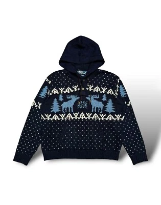 Sudadera con capucha vintage Polo Ralph Lauren nórdica talla XXL Foto 1 de 4