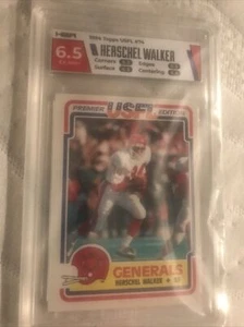 1984 Topps USFL #74 HERSCHEL WALKER XRC ROOKIE FOOTBALL CARD HGA 6.5 EX-NM - Bild 1 von 2