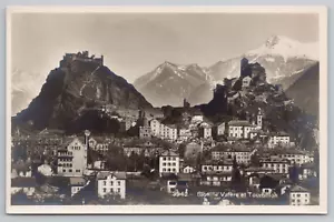 RPPC Sion, Switzerland Hilltop Castle Tourbillon & Valere Basilica UNP Postcard - Picture 1 of 4