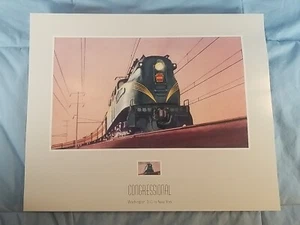 1999 USPS Train Stamp Art Print Congressional Pennsylvania Railroad - Picture 1 of 4