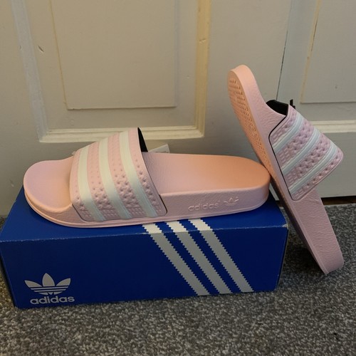 Nuove ciabatte infradito Adidas Original Adilette W rosa bianco taglia 5