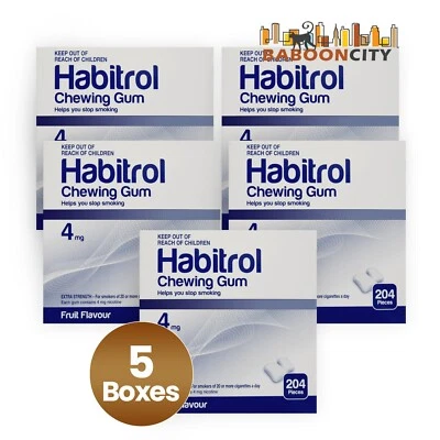 Goma de Nicotina Habitrol 4mg Sabor Fruta (1020 piezas en total = 5 cajas) NUEVA 07/2027 Foto 1 de 2