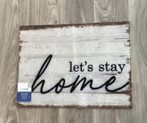TrueLiving “Let's Stay Home” Door Mat Welcome Mat 18”x24” Indoor/Outdoor - Picture 1 of 6