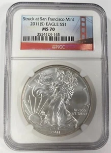 2011 (S) Americana Argento Aquila Selezionato Da NGC Come MS-70 - Foto 1 di 4