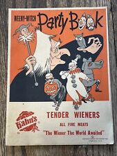 1955 Weeny-Witch Party Book Hallloween Cut Outs Masks Kahn’s Tender Wieners