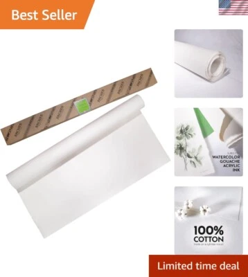 Rollo de papel de acuarela 44,5 pulgadas x 10 yardas - Papel blanco natural 100 % algodón... Foto 1 de 4