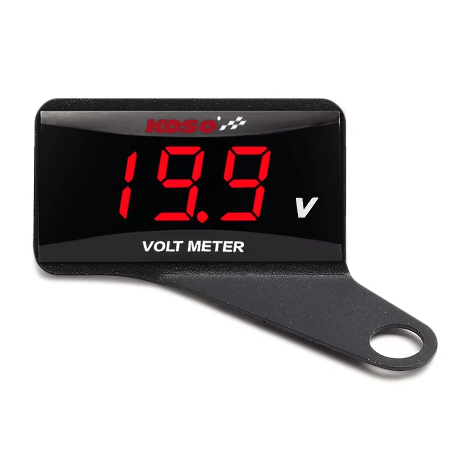 Voltmetro KOSO UNIVERSALE con staffa Sx/Dx per auto moto e scooter 12V-50V lcd  - Immagine 1 di 4
