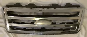 2007-2014 FORD EXPEDITION UPPER CHROME GRILLE OEM (Rock Chip, See Desc/Pics) - Foto 1 di 12