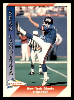 1991  Pacific  #350a Sean Landeta New York Giants ERR - Image 1 of 2