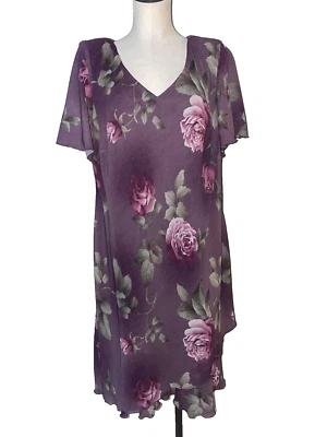 S.L. Vestido de cóctel Fashions para mujer talla 18W de gasa en capas estampado rosa hada Foto 1 de 4