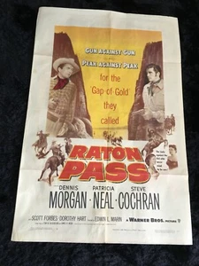 RATON PASS Orig. Póster de la película 1951 27X41 Patricia Neal, Steve Cochran - Western - Imagen 1 de 12