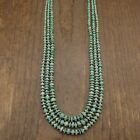 Vintage Southwestern Three Strand Green Turquoise Heishi Beaded Necklace+