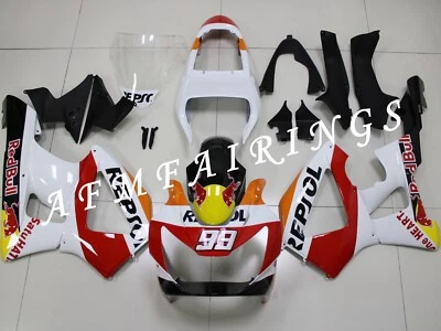 Red White Repsol ABS Injection Mold Bodywork Fairing Kit for CBR929RR 2000-2001 - Image 1 of 4