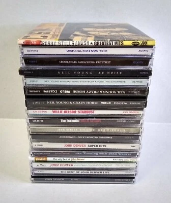Classic Rock Country Folk 16 CD Lot– Neil Young, John Denver, CSNY, Willie Nels - Image 1 of 4