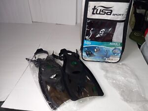 Tusa Sport 100% Crystal Silicone Long Blade Snorkeling Fins- Medium USA Size 3-8