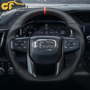 Volante deportivo de cuero liso completo para GMC Sierra 1500 2020+ con calefacción - Imagen 1 de 8
