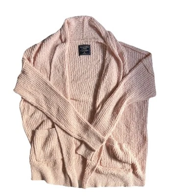 Abercrombie & Fitch Sweater Women's XS Petal Pink Open Front Academia Preppy - Image 1 of 4