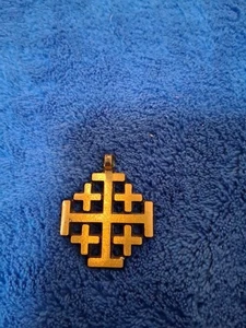 1966 Jerusalem Terra Sancta Creations, Inc. Israel Kreuz Anhänger - Bild 1 von 2