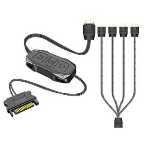 Adaptateur 5V 3Pin vers SATA ARGB contrôleur HUB ordinateur ventilateur éclairage LED9940 - Photo 1/10